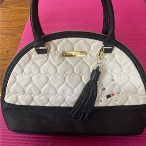 Betsey Johnson cream and black bag